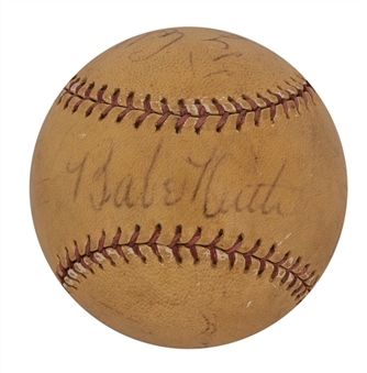 Babe Ruth, Ty Cobb, and Tris Speaker Multi-Signed Official League Baseball (JSA)